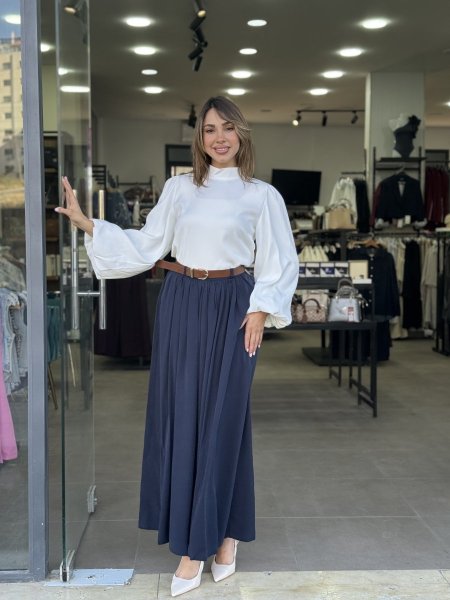 تنورة كسرات طويلة